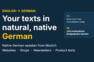 translate and localize your website, shop or product texts into german