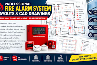 create fire alarm system layouts and cad drawings