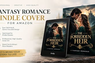 create a fantasy romance kindle cover for amazon
