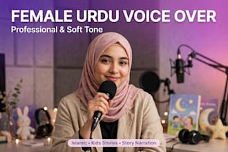do professional female urdu  voice over for islamic and kids stories