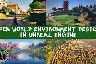 build realistic open world map, 3d environment with terrain and landscape in ue5
