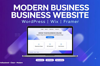 design modern responsive business website in wordpress wix framer