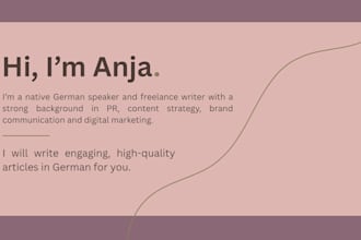 write blog pieces and articles in german for you
