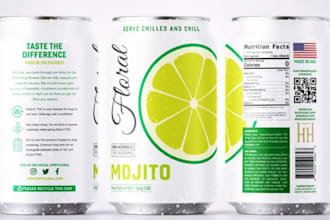 design premium can labels, bottle labels, beverage packaging