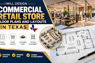 design commercial retail store flore plans and layouts in taxes