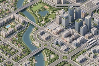 design isometric city maps, 3d street layouts and urban vector illustration