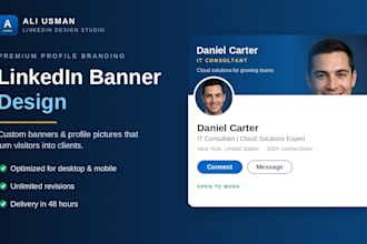 design professional linkedin banner and profile picture