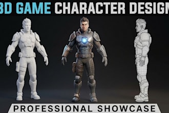 design 3d game character, 3d model, rigging, texturing for unity unreal engine