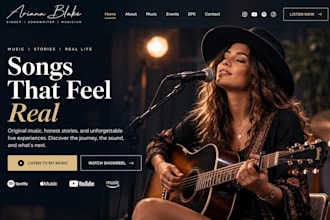 build squarespace musician website singer songwriter music events epk website