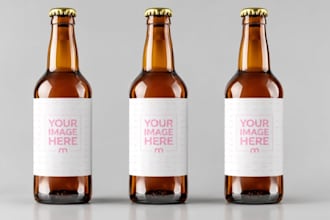 3d mockup of oil bottle, box design product label on realistic 3d bottle mockup