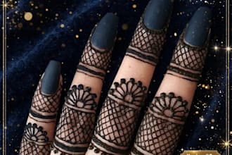 draw trendy finger mehndi bridal mehndi eid and luxury design