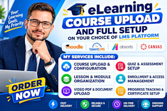 upload and fully setup a course on your moodle lms talentlms absorb canvas lms
