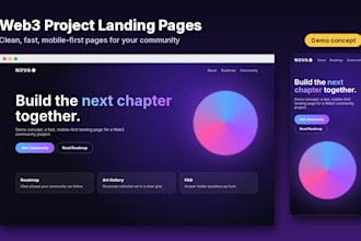 build a web3 crypto, nft or memecoin project landing page