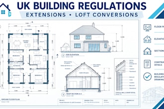 uk building regulations drawings for house extension and loft conversion