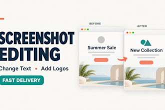 change or replace text, add logo, and editing any screenshot image