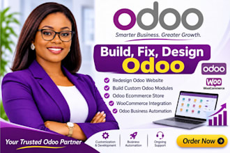build, fix, design odoo, redesign odoo website, woocomerce, odoo ecommerce store