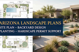 create arizona landscape permit design floor plans site plan and backyard layout