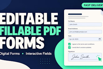 design professional editable, fillable PDF and digital forms and embed