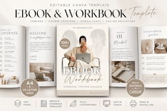 design self care ebook, health, wellness and fitness ebook design in canva