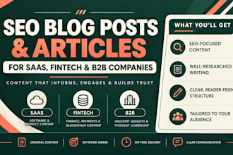 write SEO blog posts and articles for saas, fintech and b2b companies