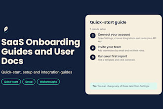 write saas onboarding guides faq user docs with quick start and setup manual
