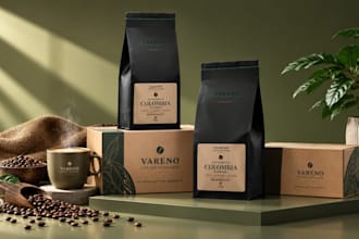 design custom coffee labels for bags, jars and tins