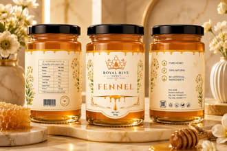design custom honey jar labels and packaging