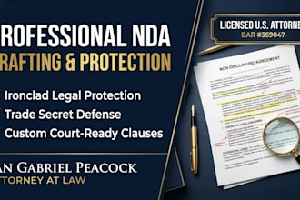 draft a professional non disclosure agreement by a licensed US attorney
