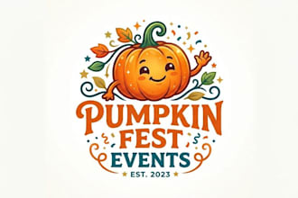 design creative pumpkin logo for events