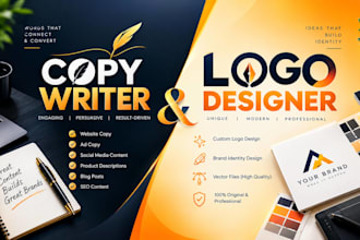write catchy copy and design a memorable logo for your brand