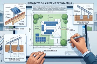 draft residential solar site plans and mounting details