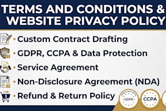 draft terms and conditions website privacy policy and legal agreement