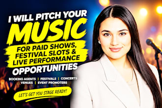 submit your music for paid shows, festival slots and live performance