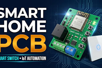 design smart home, smart switch and iot automation esp32 ecg pcb design