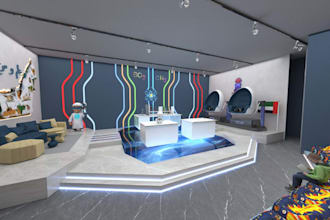 do 3d visualization of tv studio design