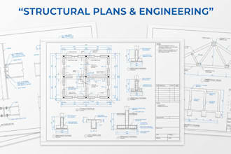 provide structural plans for steel, concrete, timber, foundation and roof plans