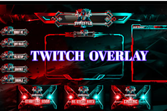 design animated twitch stream overlay vtuber background twitch badges kick alert