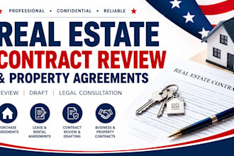 review and draft real estate contracts and property agreements