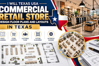 design commercial retail store in texas floor plans and layouts