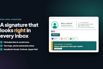 design a clickable HTML email signature for gmail, outlook and apple mail