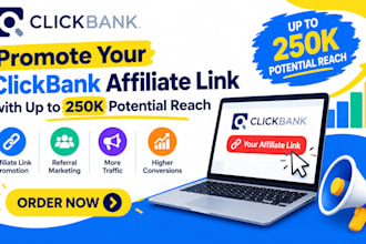 promote your clickbank affiliate link with up to 250k potential reach