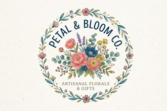 create catching flower logo for small business