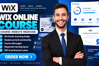 wix online course redesign wix studio, elearning, membership and SEO development