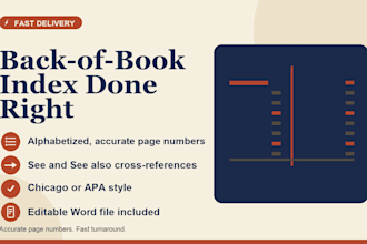 create a professional back of book index for your nonfiction book