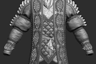 sculpt 3d outfits for printing,cosplay 3d model,cut and key in zbrush or blender