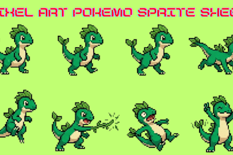 create pixel art pokemon sprite design 8bit 16bit character retro game sprites