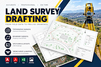 do land survey drafting,topographic plans and contour mapping in autocad