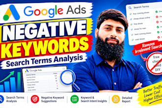 analyze google ads search terms and find negative keywords