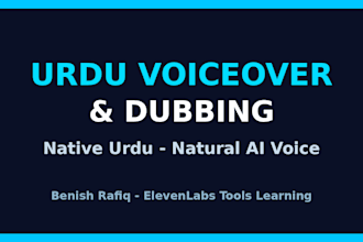 create a natural urdu ai voiceover and urdu dubbing for your video