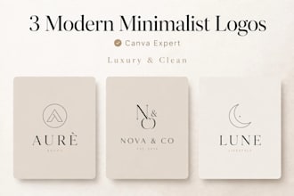 design modern minimalist luxury brand logo in canva